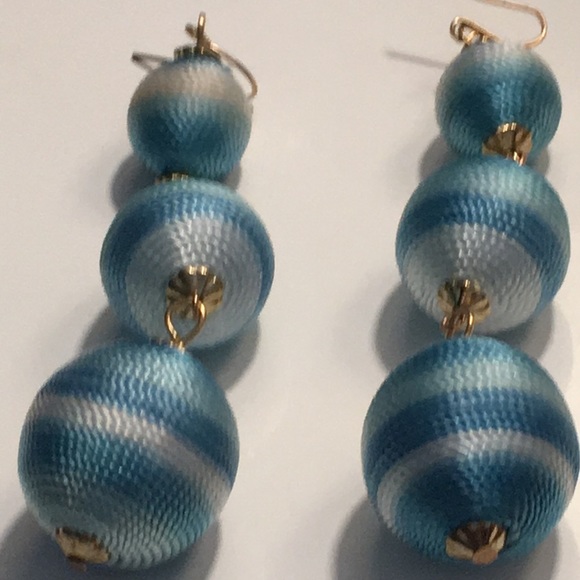 CLEARANCE Blue silk earrings - Picture 1 of 1